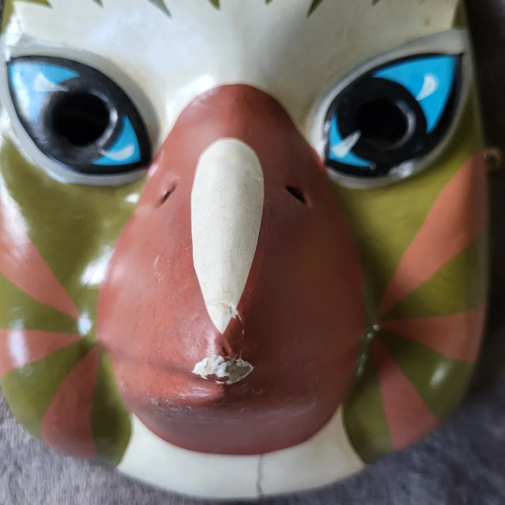 Handcrafted Green and Brown Wall Mask
